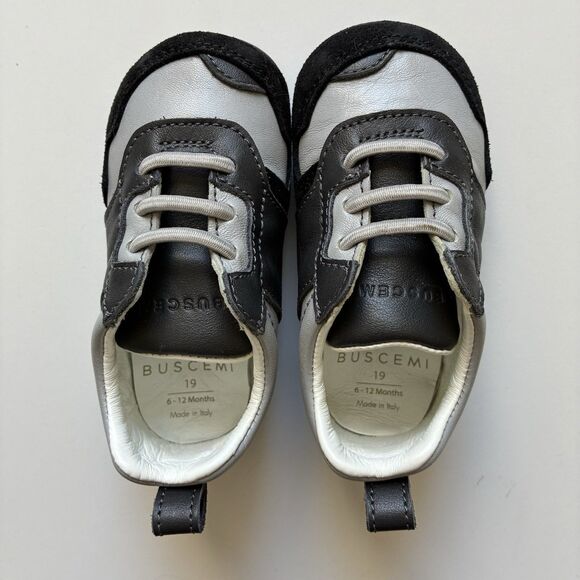 Buscemi Ventura Baby Grey Trio Sneakers US 6-12 Months Infant Leather Shoe - Picture 5 of 10